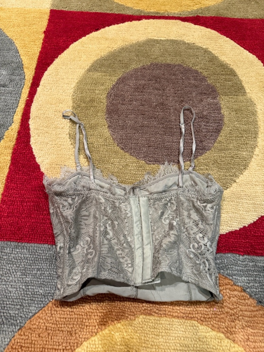 Intimately Free People Corset Top Lace Underwire Un-Padded Olive Green Size XS - Picture 3 of 3